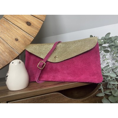 Pochette Rectangulaire Fushia Doree :)