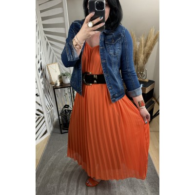 Robe plissée Orange