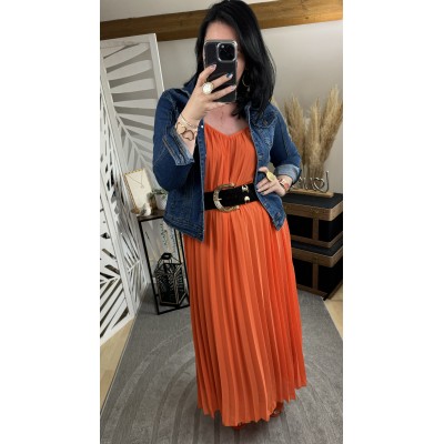 Robe plissée Orange