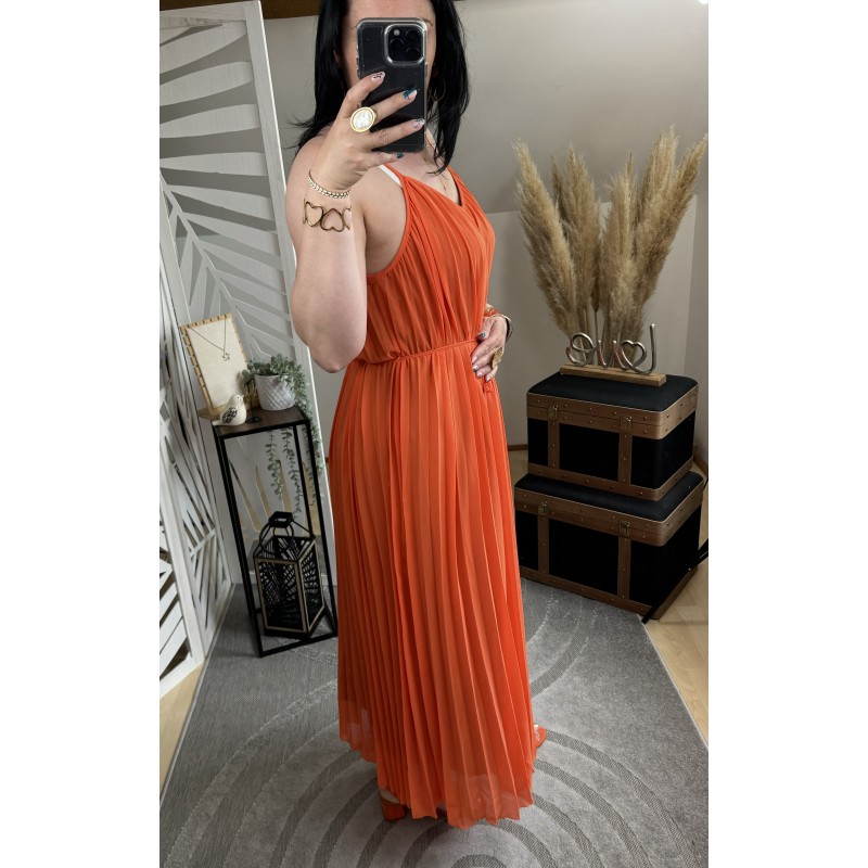 Robe plissée Orange