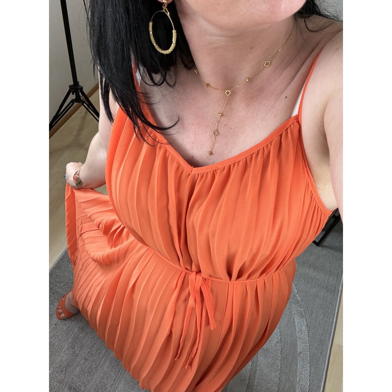 Robe plissée Orange