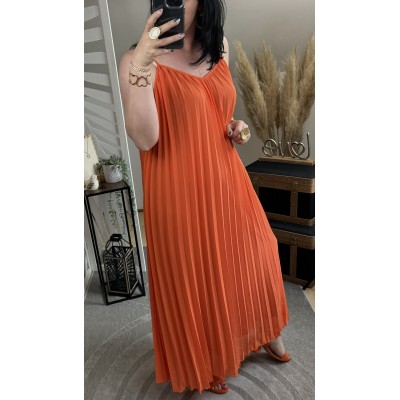 Robe plissée Orange