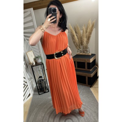 Robe plissée Orange