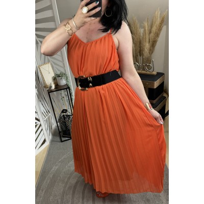 Robe plissée Orange