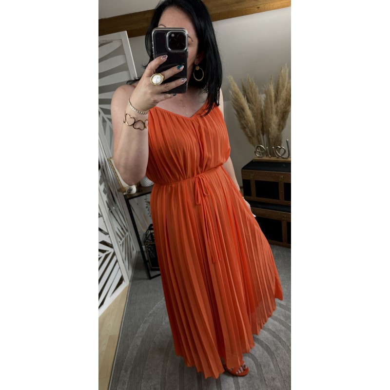 Robe plissée Orange