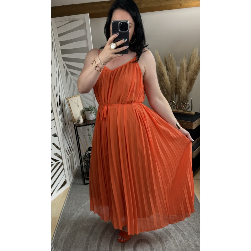 Robe plissée Orange