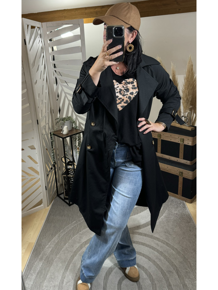 Trench-coat Noir ( Taille Grand )* 