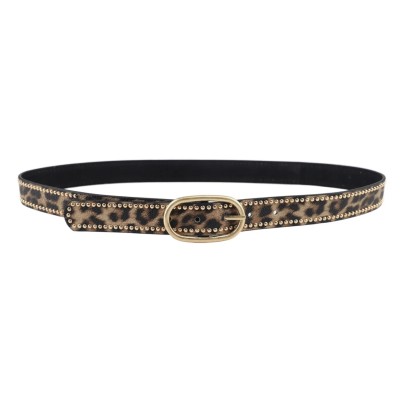 Ceinture léopard clous