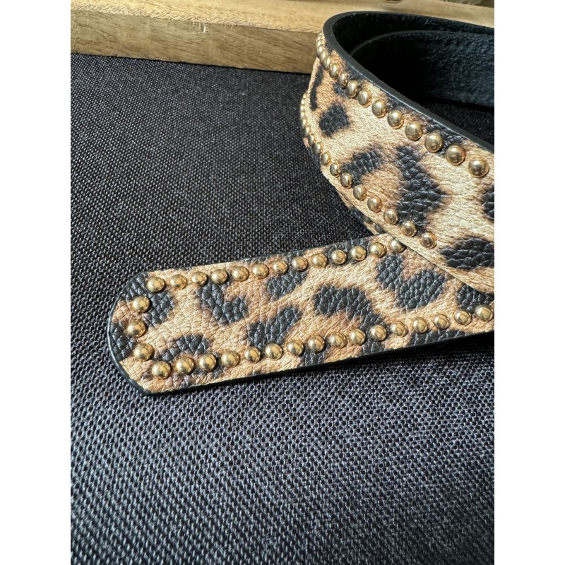 Ceinture léopard clous