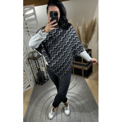 Poncho Chevrons Gris