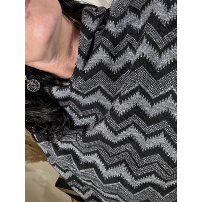 Poncho Chevrons Gris