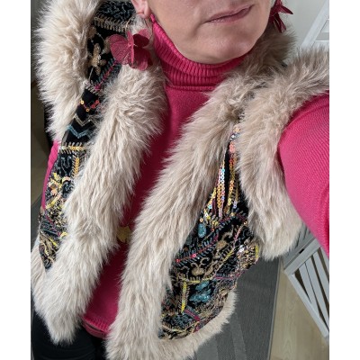 Gilet fausse fourrure