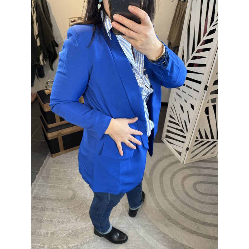 Blazer Long Bleu Roi **