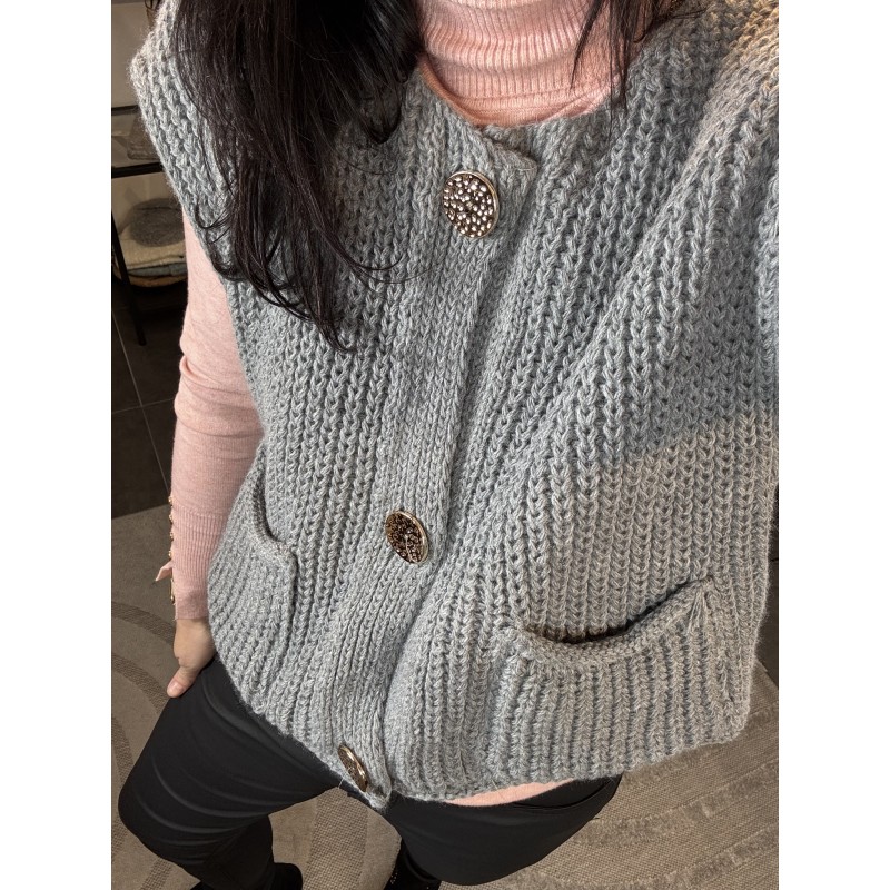 Gilet manches courtes Gris **