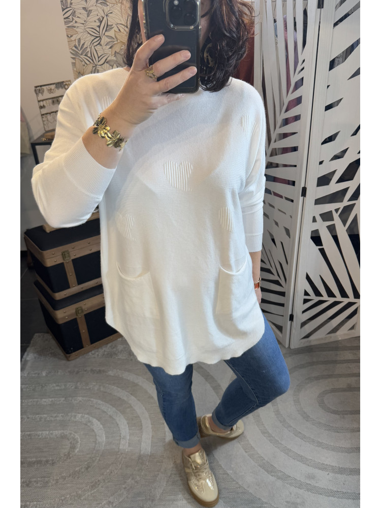 Pull long Coeur blanc :) 