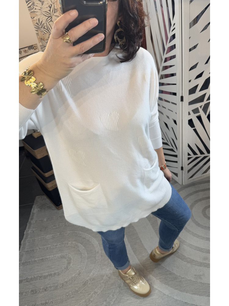Pull long Coeur blanc :) 