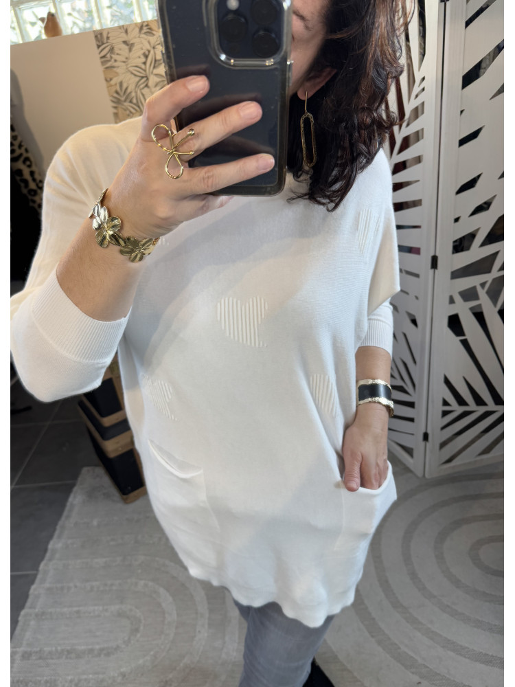 Pull long Coeur blanc :) 