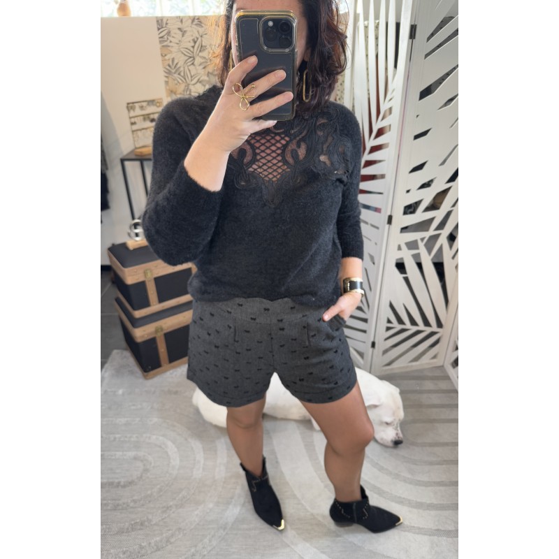 Short Noeud Gris foncé