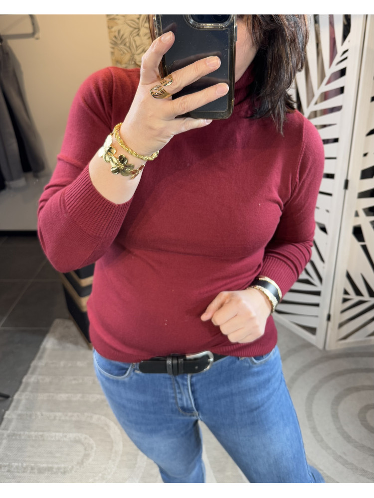 Pull col roulé Bordeaux :) 