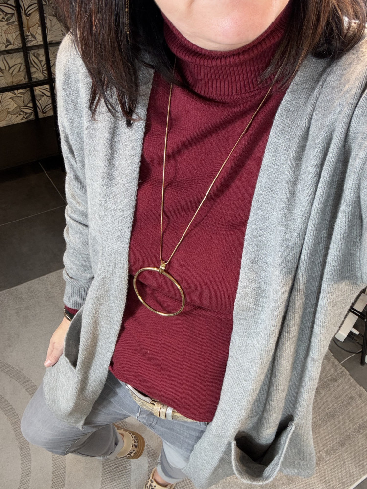 Pull col roulé Bordeaux :) 