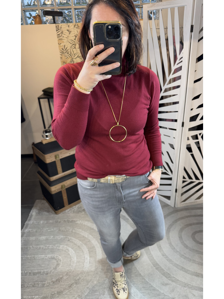 Pull col roulé Bordeaux :) 
