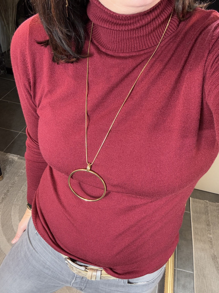 Pull col roulé Bordeaux :) 