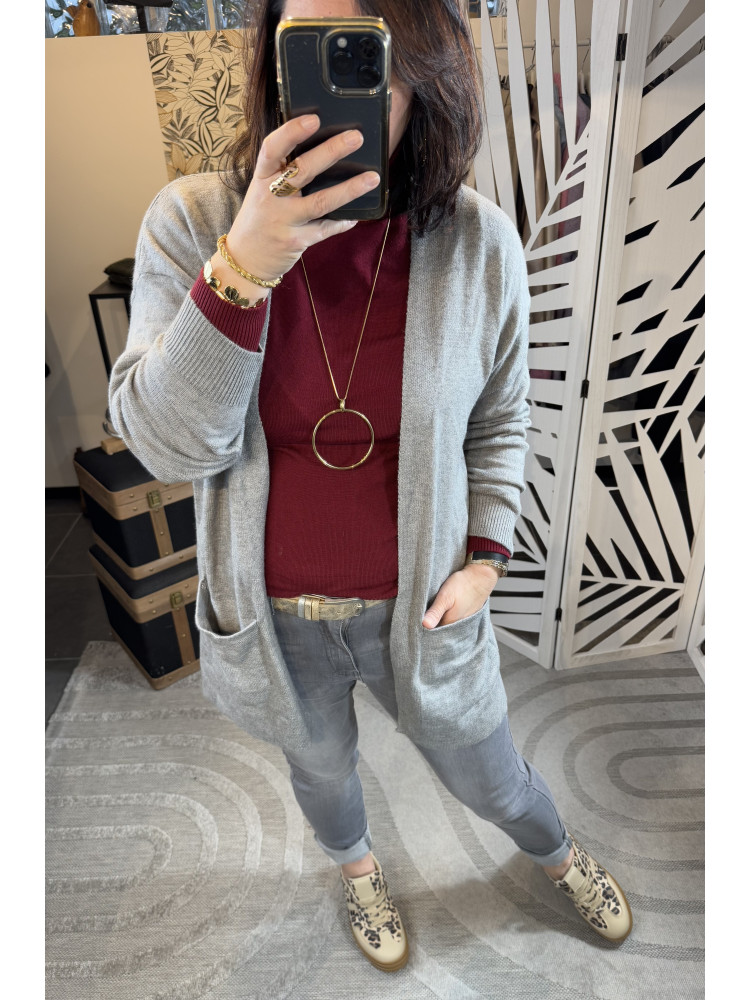 Pull col roulé Bordeaux :) 