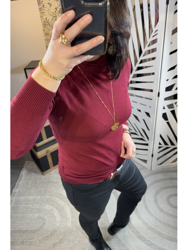 Pull col roulé Bordeaux :) 