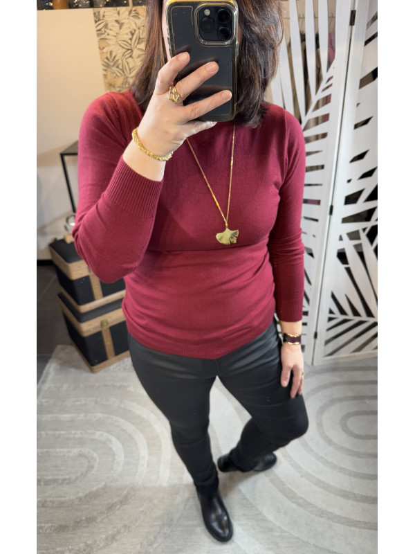 Pull col roulé Bordeaux :) 