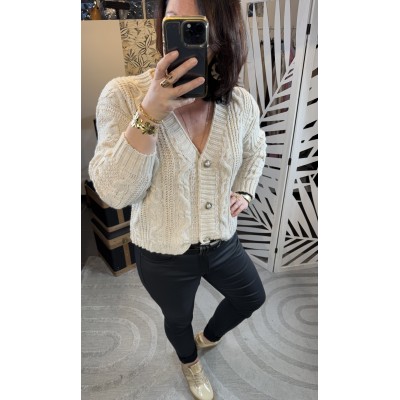 Gilet torsadé Beige **