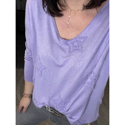 Pull étoile violet