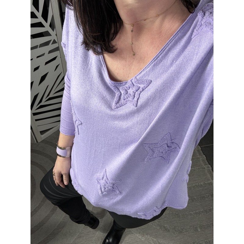 Pull étoile violet