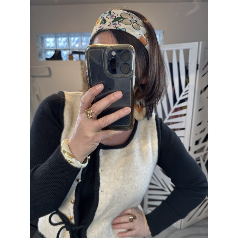 Foulard Fleuri Beige