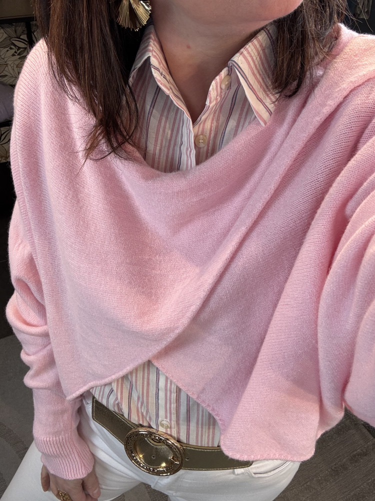 Cape croisée rose poudré :)) 