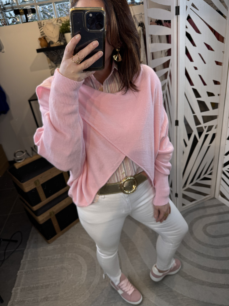 Cape croisée rose poudré :)) 