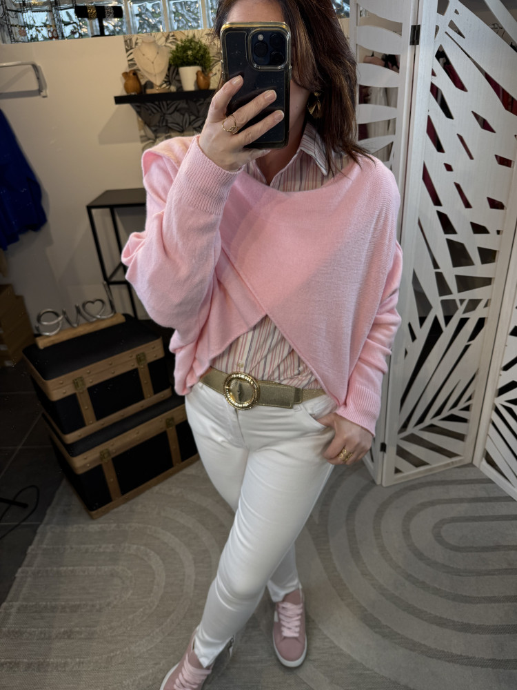 Cape croisée rose poudré :)) 