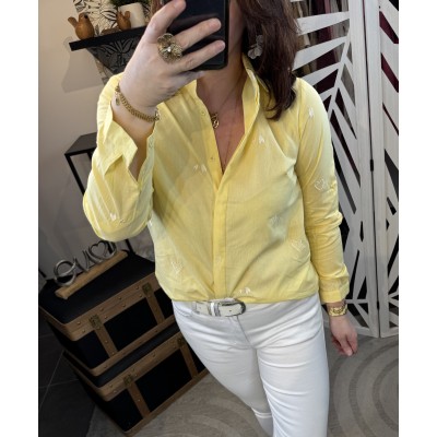 Chemise jaune petits coeurs