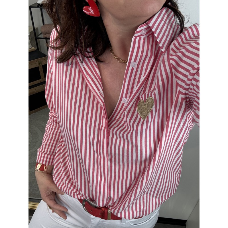 Chemise rayée Rouge