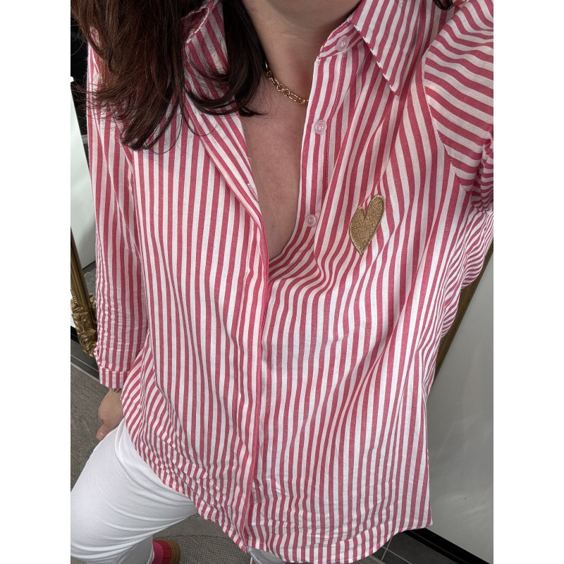 Chemise rayée Rouge