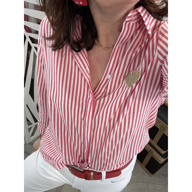 Chemise rayée Rouge