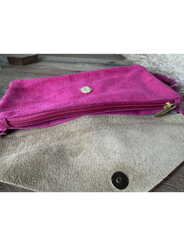 Pochette Rectangulaire Fushia Doree 