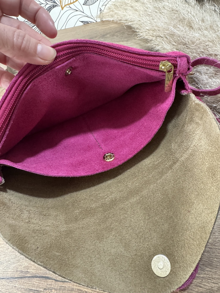 Pochette Rectangulaire Fushia Doree 