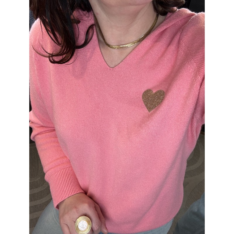 Sweat Coeur doré Rose