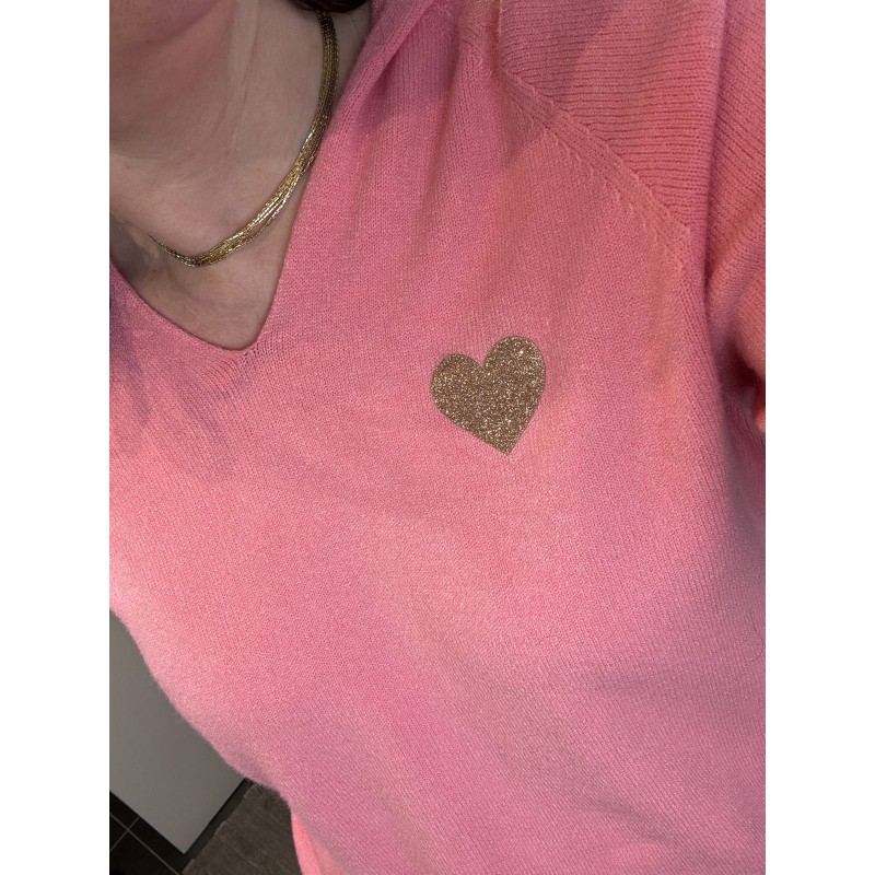 Sweat Coeur doré Rose