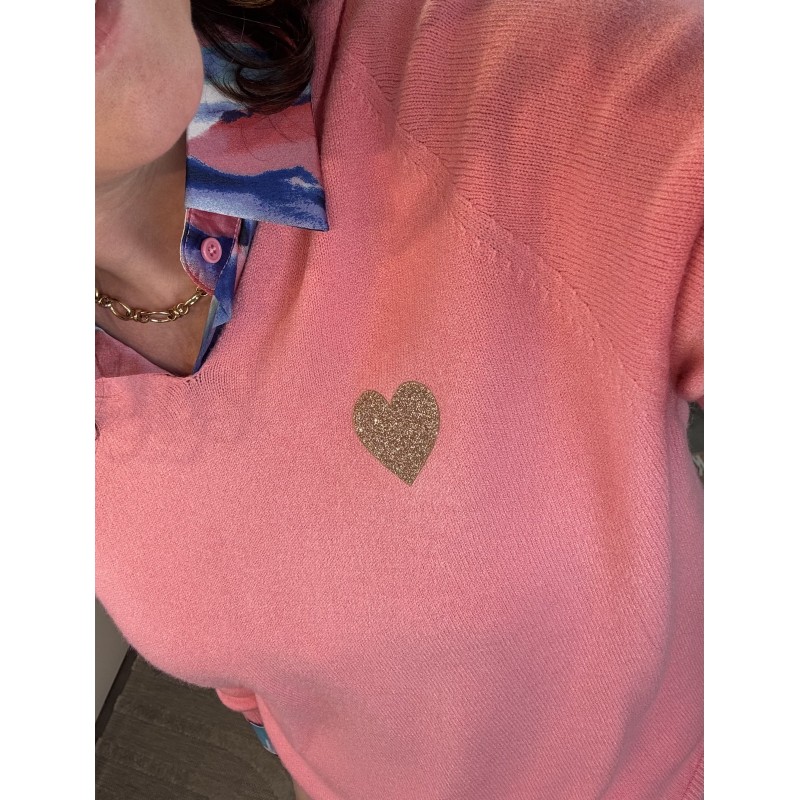 Sweat Coeur doré Rose