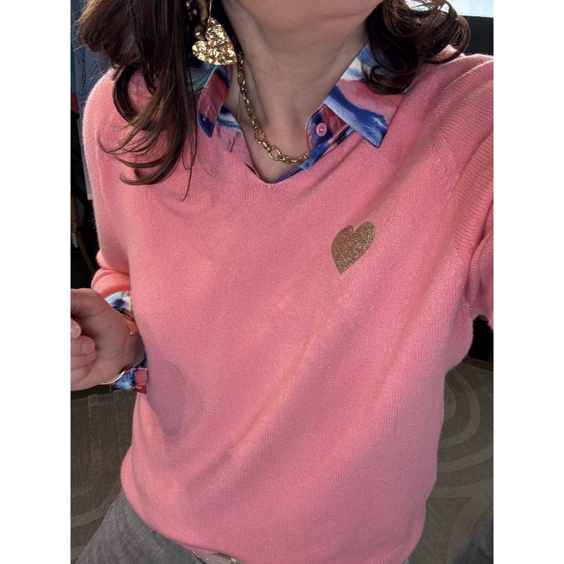 Sweat Coeur doré Rose