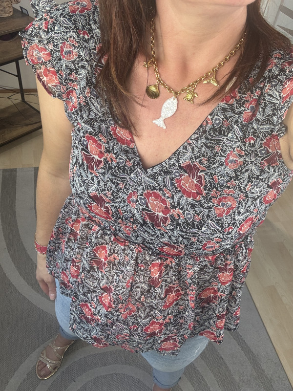 Blouse manches courtes fleurie Paris :) 