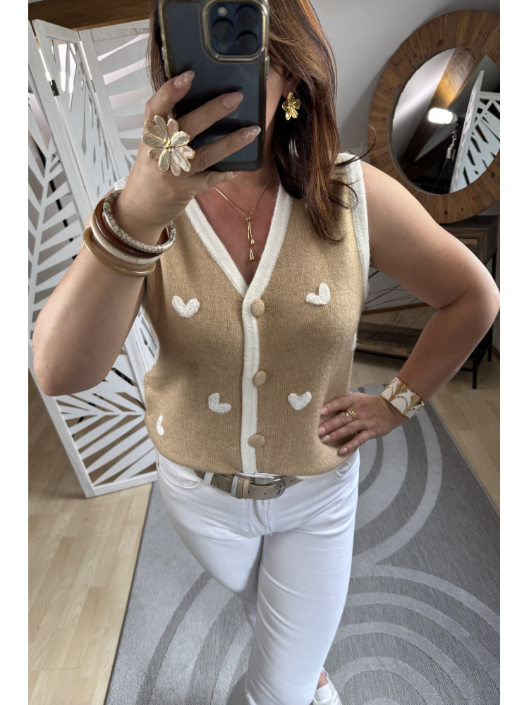 Gilet sans manche Coeurs :)) 