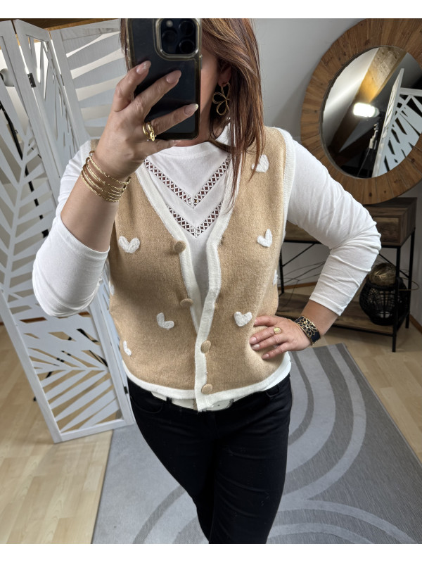 Gilet sans manche Coeurs :)) 