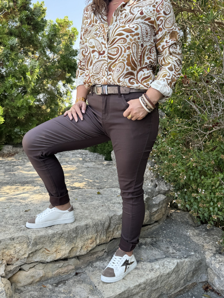 Pantalon enduit chocolat Lyzon :) 